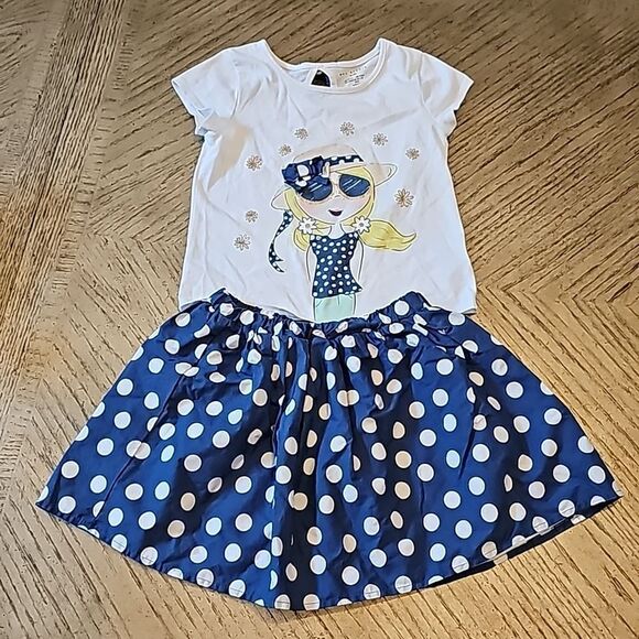 Polka dot skirty and top set size 7/8  Max Studio - Picture 1 of 9